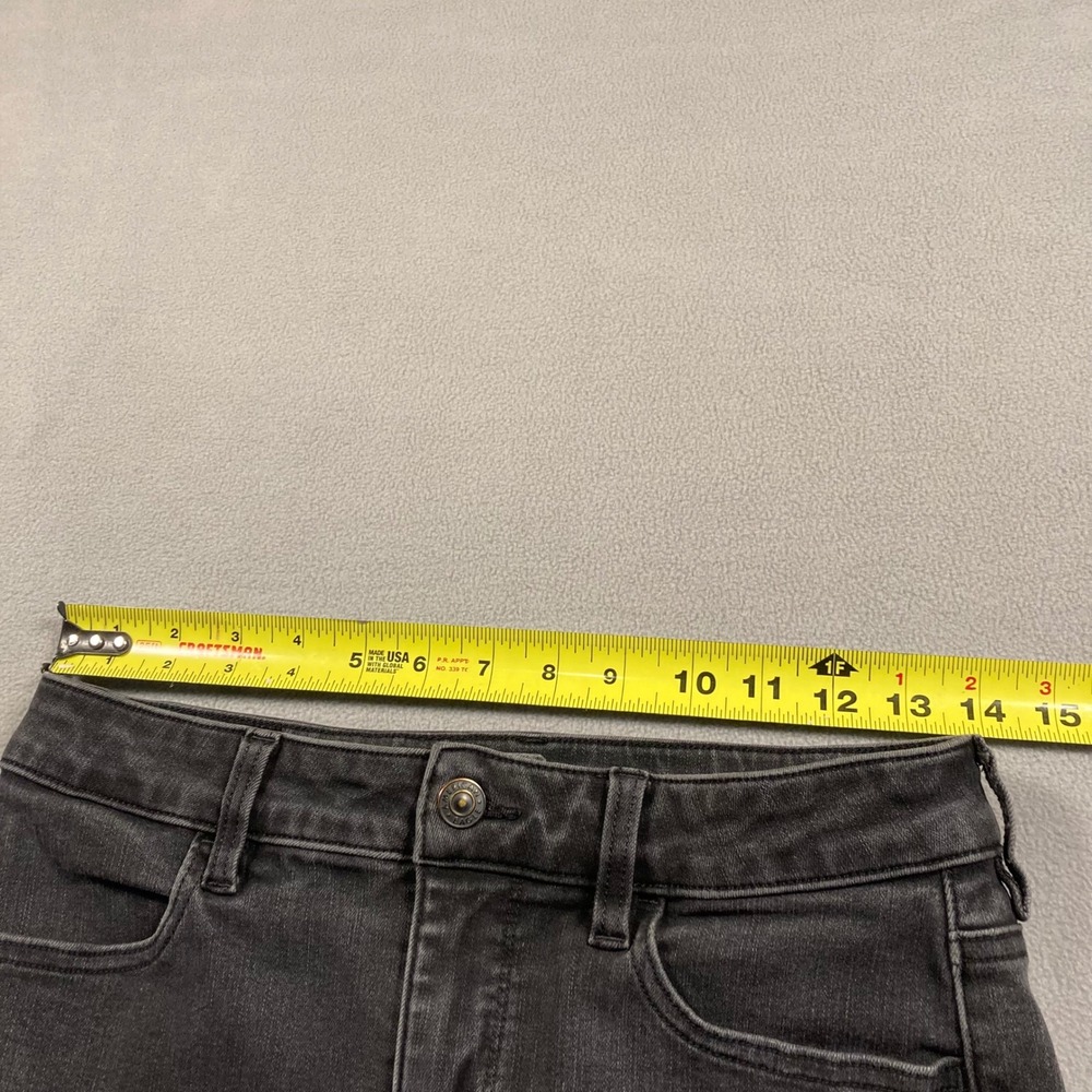 American Eagle Jeans Womens 8 Regular Black Skinny High Rise Dream Stretch Faded - Picture 4 of 8